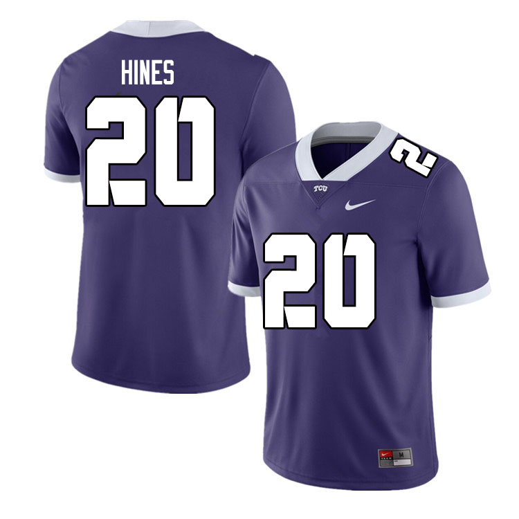 Men #20 Jeremiah Hines TCU Horned Frogs College Football Jerseys Sale-Purple